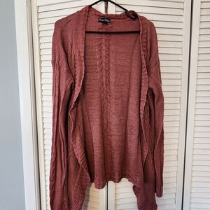 Charlotte Russe Dusty Pink Open-Front Cardigan